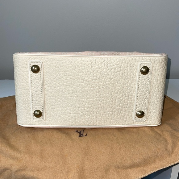 LV - Louis Vuitton Mini Lin Trapeze Baby Pink Canvas Handbag - Picture 13 of 16